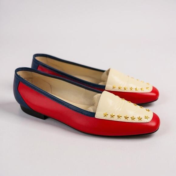 Carriage Court Glory Red White Blue 6.5 M 4th July patriotic Loafer Shoe - Picture 2 of 6